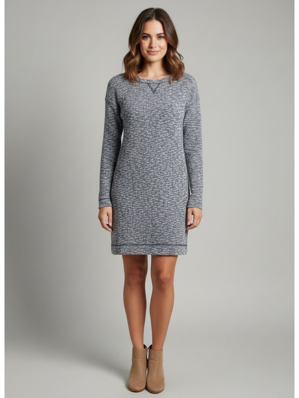 Banana Republic Marled Knit Sheath Sweater Dress Navy White Size S